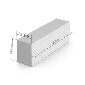 Газобетон  UDK_SB 400  600х200х150 В2.5 0,018