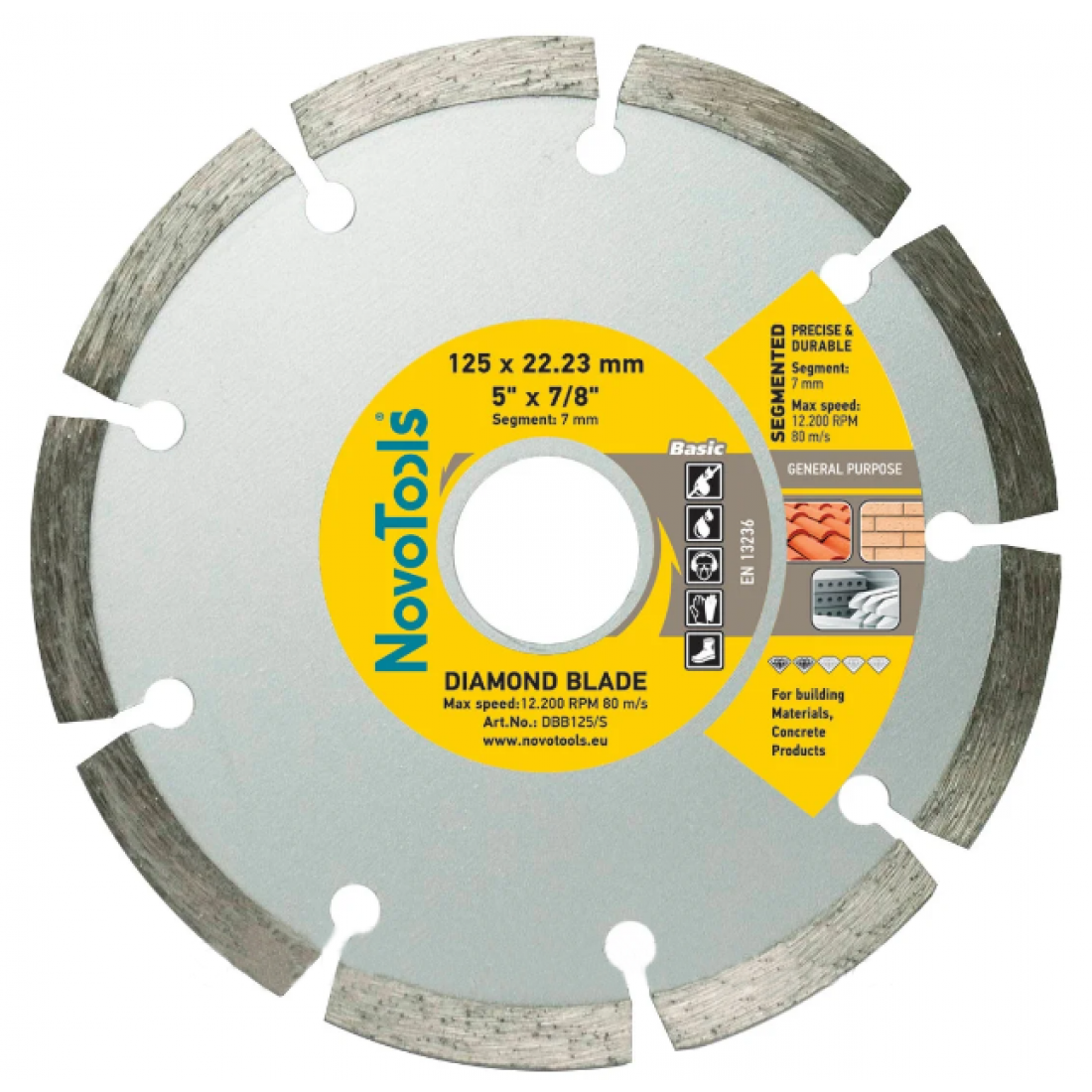 22-900 Алм.диск СЕГМЕНТ 125 (Novo Tools Basic)