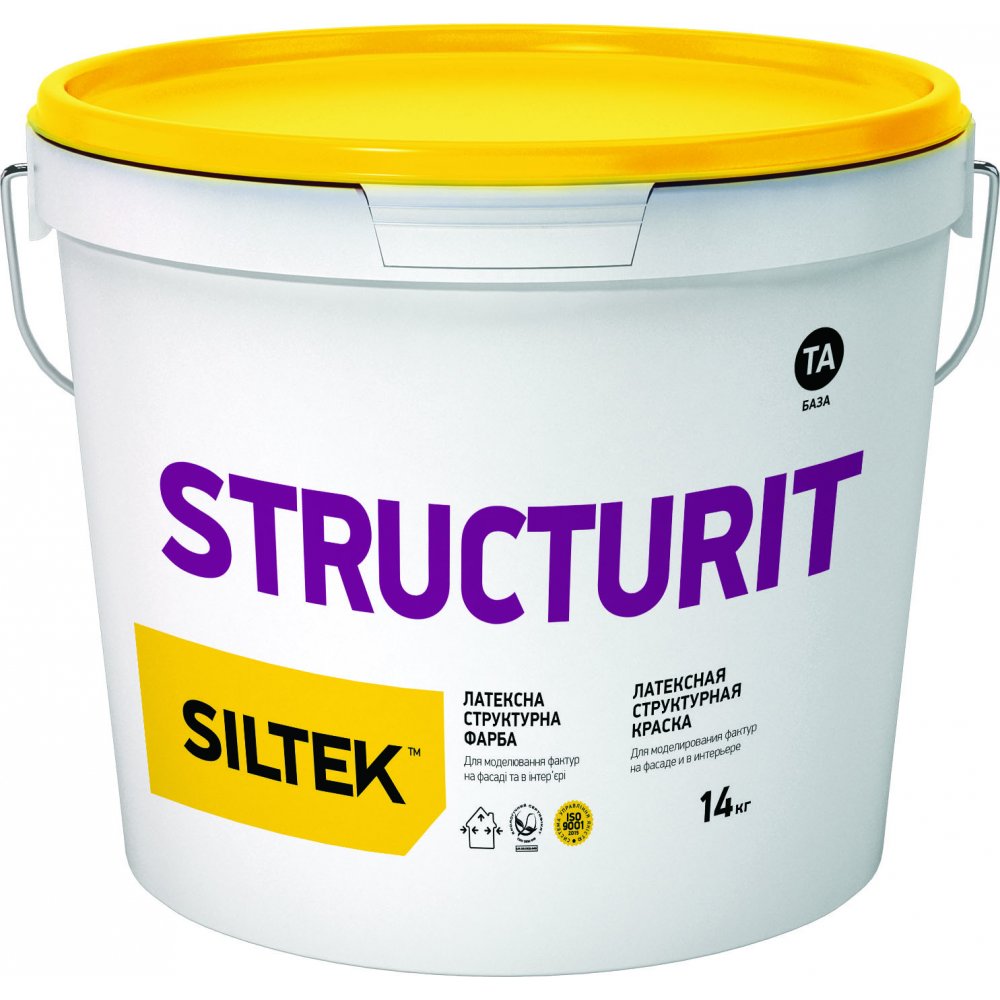Краска латексная Structurit структурная база TA,14 кг Siltek