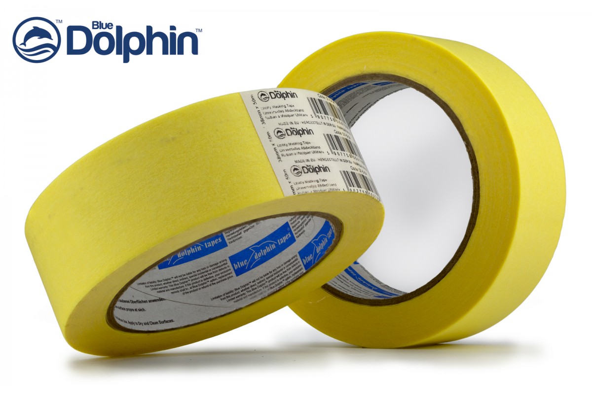 Стрічка малярська DOLPHIN 38ммх50м (ПОЛЬША) • 10-005