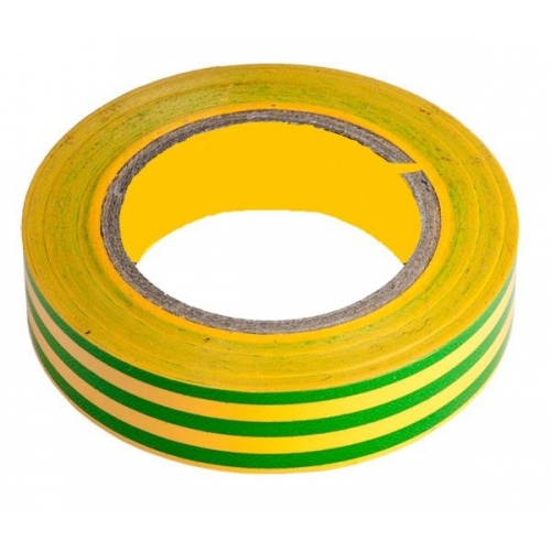 Изолента ПВХ зелено-желтая 19ммх20 м