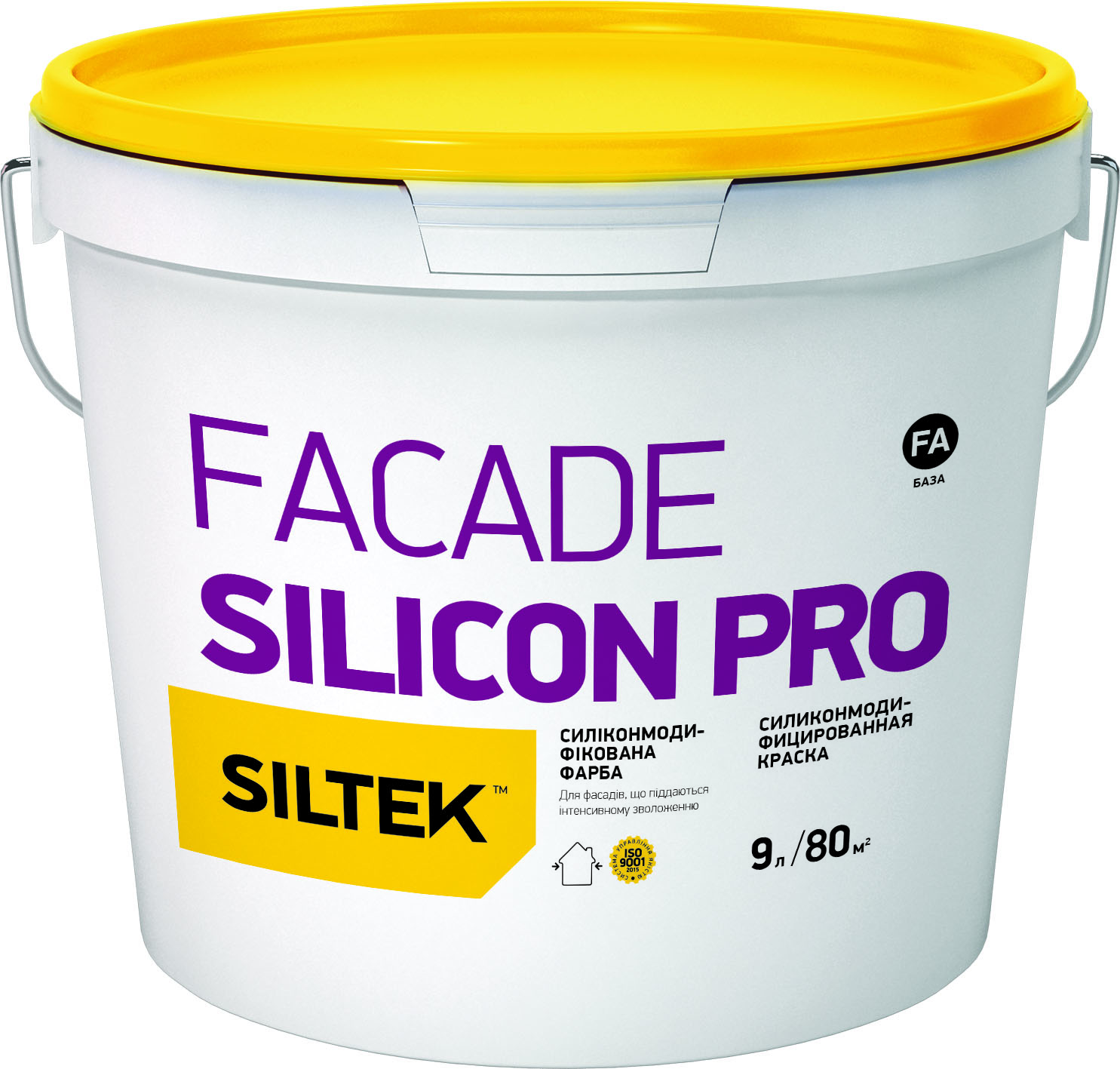 Краска Facade Silicоn Pro Краска силиконовая премиум класса база FА, 4,5л Siltek