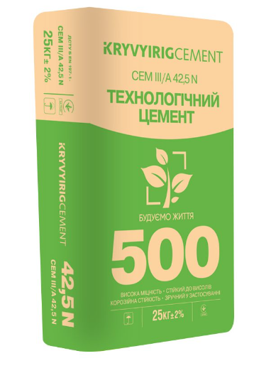 Цемент CEM III/А 42,5 N тара 25 кг EU  ШПЦ500 ЗЕЛЕНИЙ